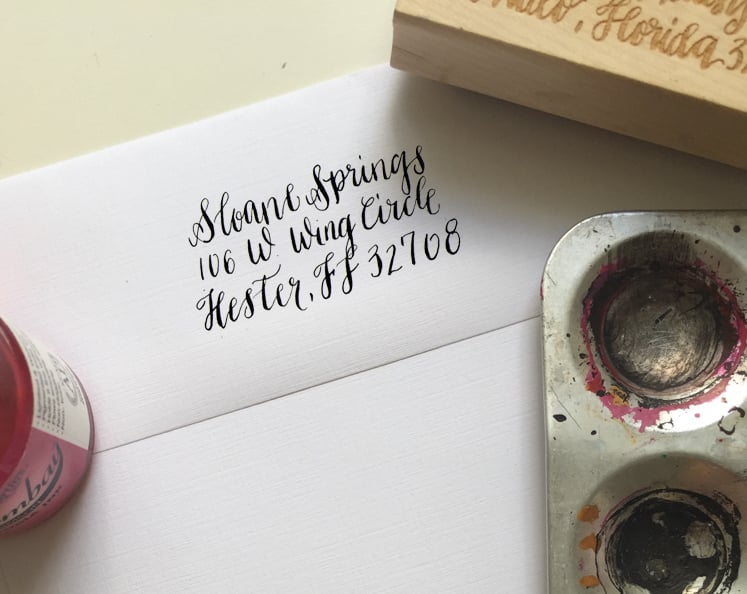 Custom Calligraphy Stamp | Heavens to Betsy Calligraphy