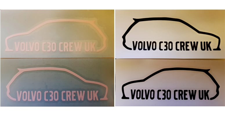 Image of C30 Crew UK Stickers (Black/White Options) 1 PAIR