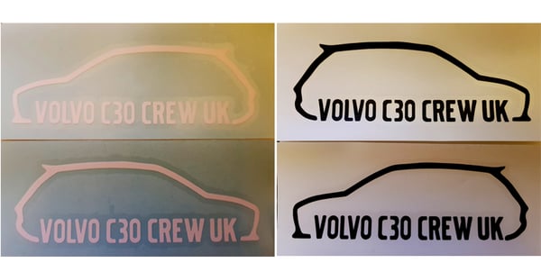Image of C30 Crew UK Stickers (Black/White Options) 1 PAIR