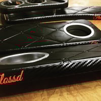 Image 2 of FlossdVip  all  Black leather  headrest tray pair