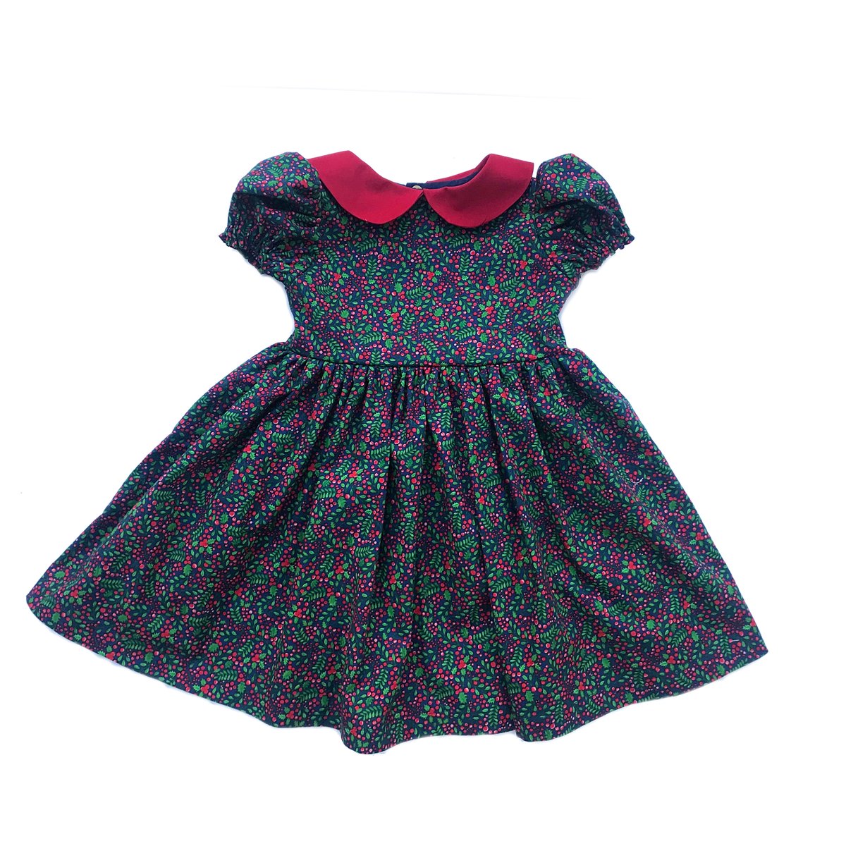 Image of Navy Holly Berry Dress