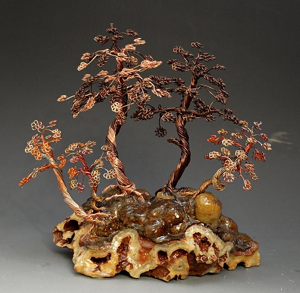 Image of Bonsai wire tree sculpture FOREST style -2241 - FREE SHIPPING