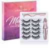 5 Pair 3D Mink Magnetic Wispy Natural Eyelashes