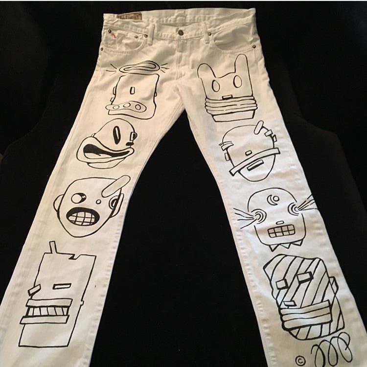 Image of SAMPLE of Custom Hand Drawn Pants