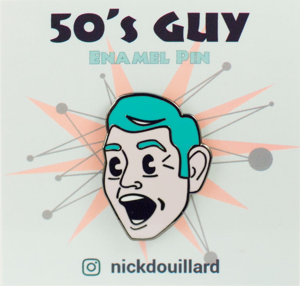 Image of 50's Guy Enamel Pin