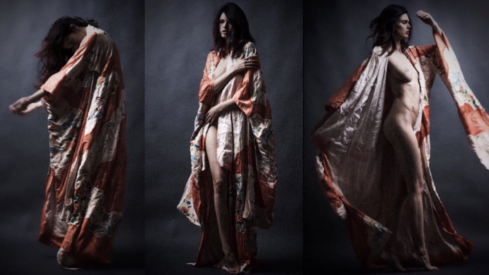 Image of Three emotions of a Female in Kimono