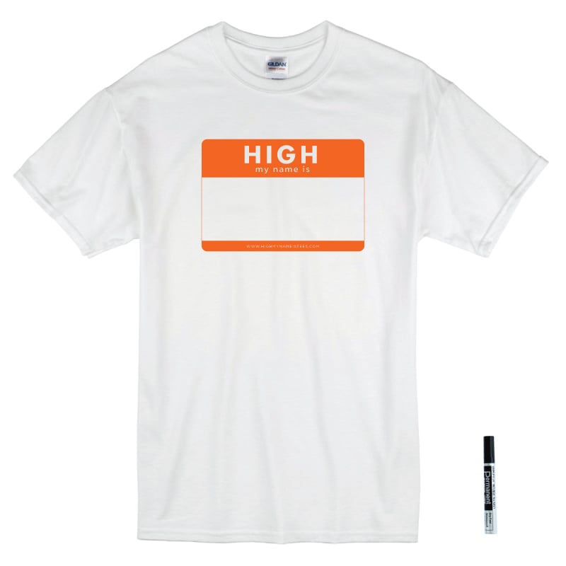 Image of High My Name Is Tee with Fabric Marker