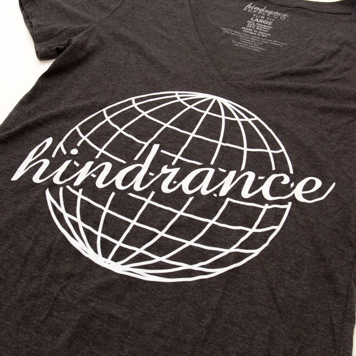 Image of Girls Globe Tri-blend V-Neck - Charcoal