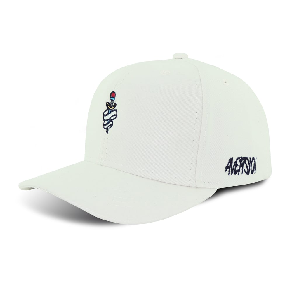 Image of AVERSION OUTFITS CO. DAGGER BASEBALL SNAPBACK HAT