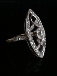Image 2 of EDWARDIAN 18CT OLD CUTT DIAMOND NAVETTE CLUSTER RING
