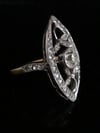 EDWARDIAN 18CT OLD CUTT DIAMOND NAVETTE CLUSTER RING