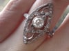 EDWARDIAN 18CT OLD CUTT DIAMOND NAVETTE CLUSTER RING