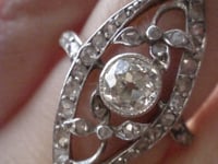 Image 5 of EDWARDIAN 18CT OLD CUTT DIAMOND NAVETTE CLUSTER RING
