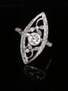 EDWARDIAN 18CT OLD CUTT DIAMOND NAVETTE CLUSTER RING