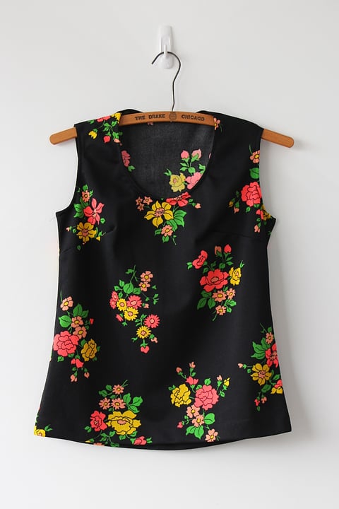 Image of SOLD Neon Flower Bouquets Blouse