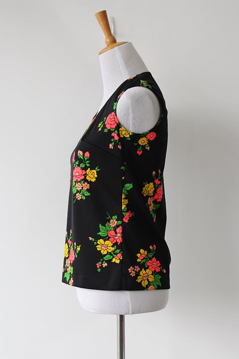 Image of SOLD Neon Flower Bouquets Blouse