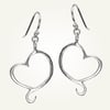 Aphrodite Mini Heart Earrings, Sterling Silver
