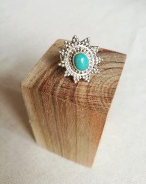 Image of Bague turquoise du tibet T. 52 - ref. 662 -