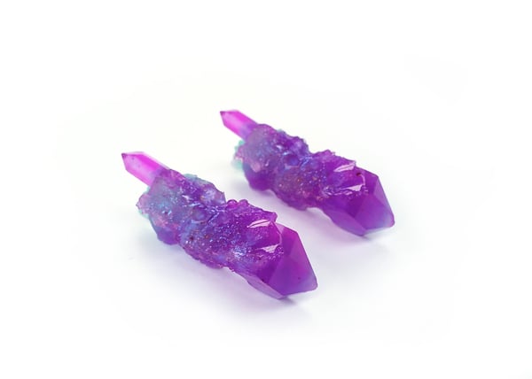 Image of CELESTIAL STUD EARRINGS - Magenta Mint