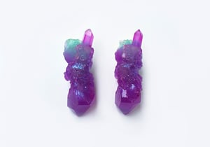 Image of CELESTIAL STUD EARRINGS - Magenta Mint