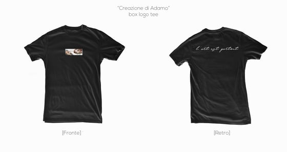 Image of "CREAZIONE DI ADAMO" BOX LOGO BLACK TEE