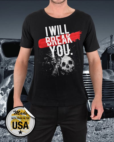 Image of BORN WYLD™ - "I WILL BREAK YOU" CREWNECK SS BLACK