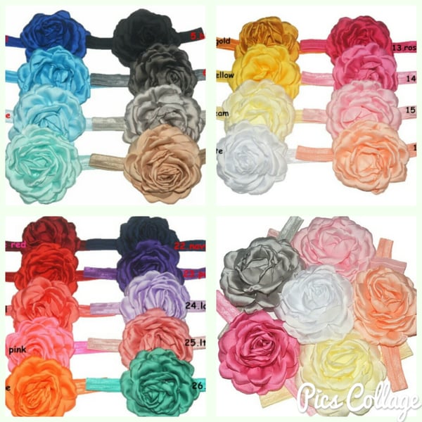 Image of BLOWOUT SALE 4 1/2 Inch Large Burnt Flower Headbands- 26 colors