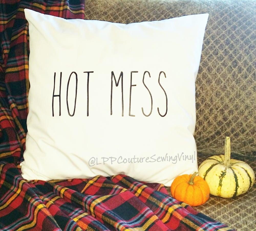 Image of 1 decorative pillow cover w/Hot Mess