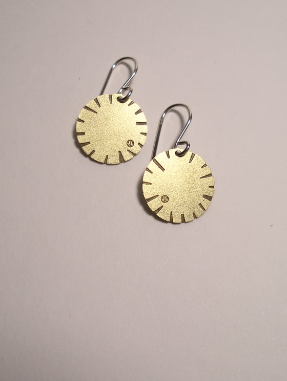 Image of DISK EARRING: BLOOM (BRASS)