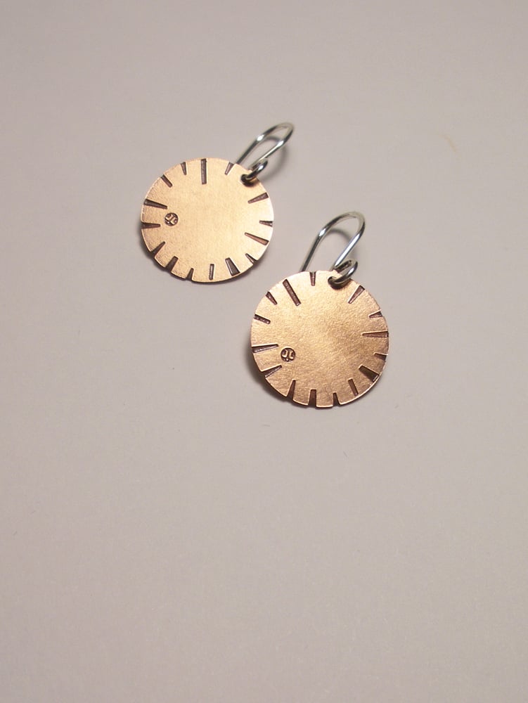 Image of DISK EARRING: BLOOM (COPPER)