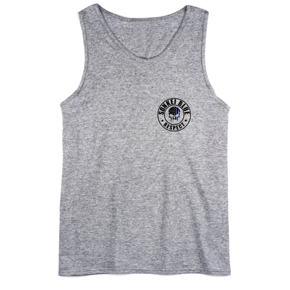 Image of Black and Gray Sonkei Blue Tank Top