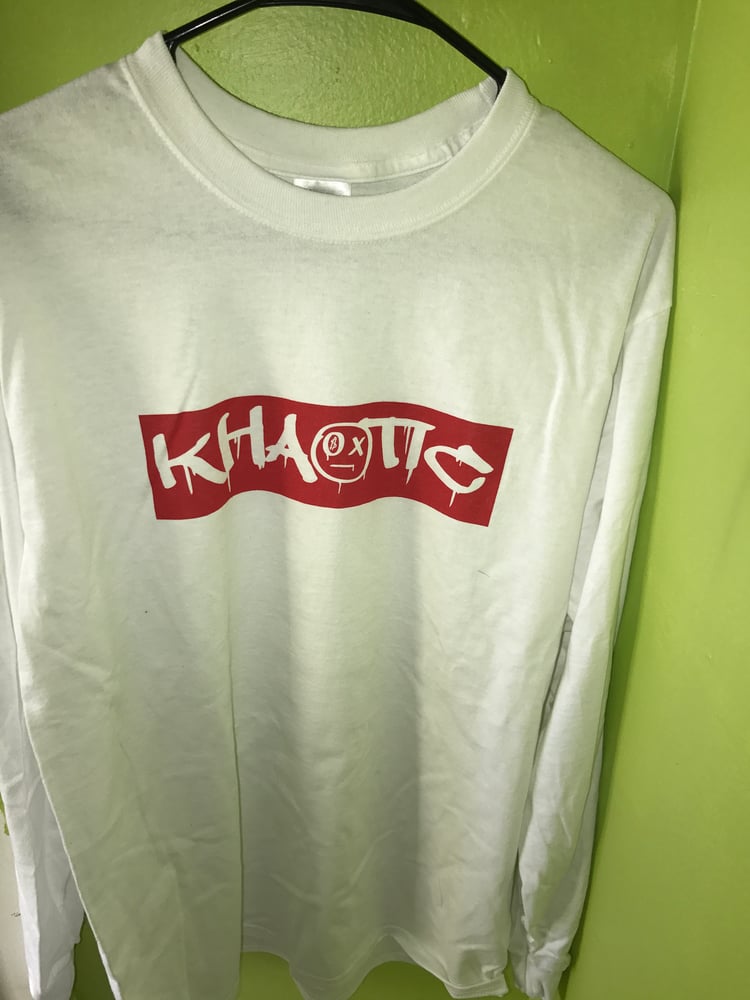 Image of White Khaotic Long Sleeve Shirt