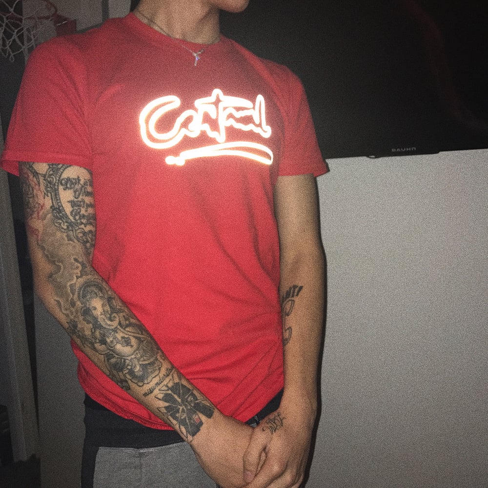 Image of Red Reflective Tee