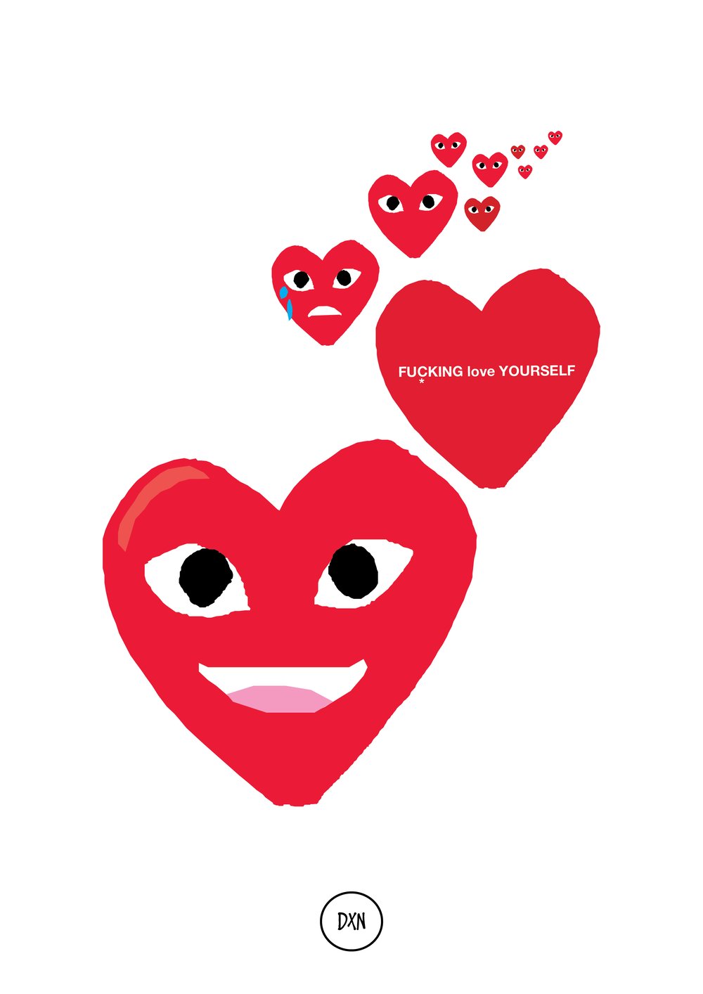 Image of Comme Des Garçons 'Fucking Love Yourself' Illustration