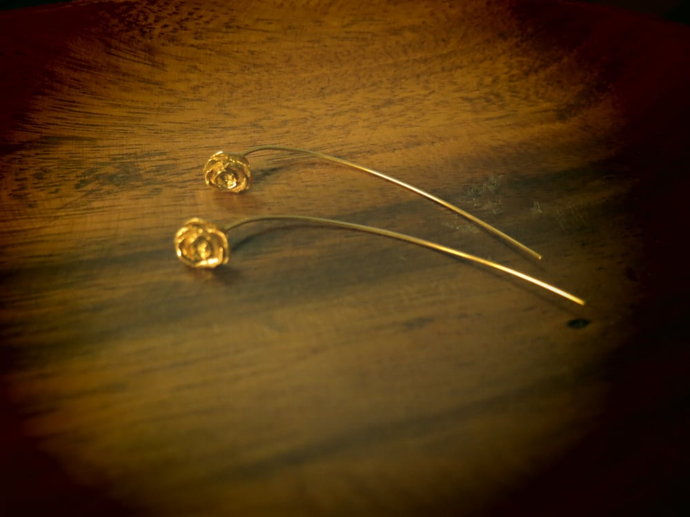 Image of Rose Hook Earrings 14K Gold