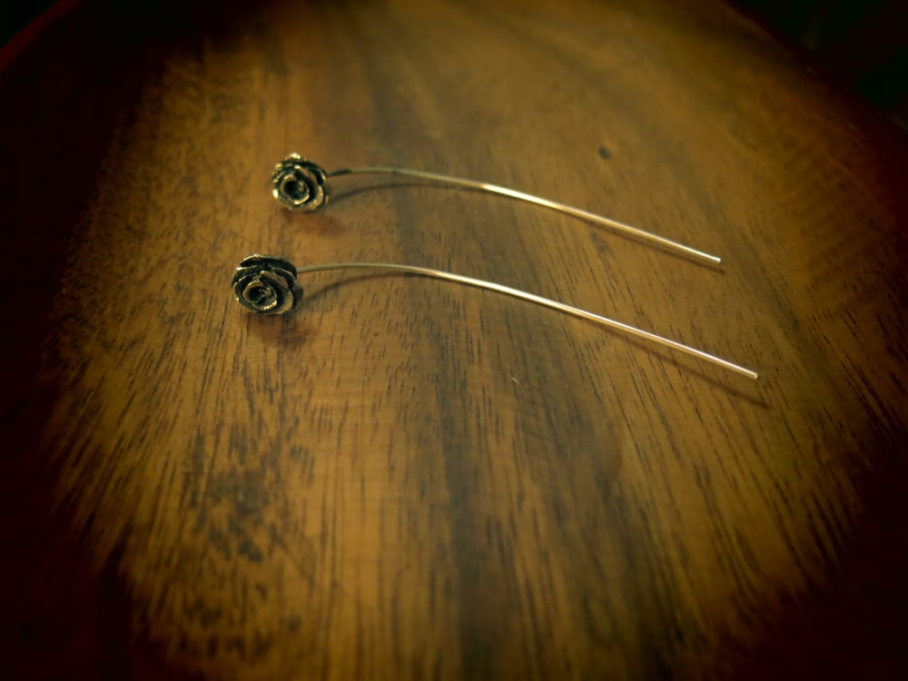 Image of Rose Hook Earring Sterling Silver