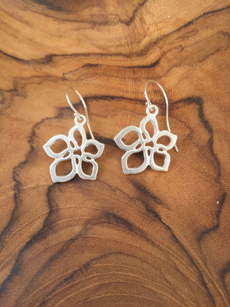 Image of Hawaiian Flower Earrings Sterling Silver