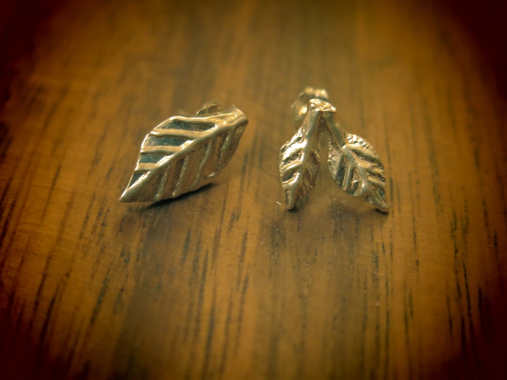 Image of Leaf Earrings Sterling Silver