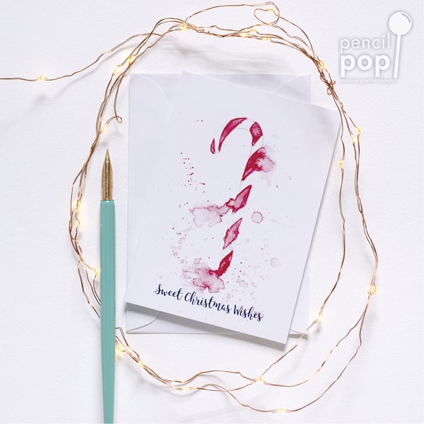 Image of Candy Cane - Christmas Greeting Card
