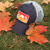 Image 2 of 603 sunset trucker hat - navy/grey