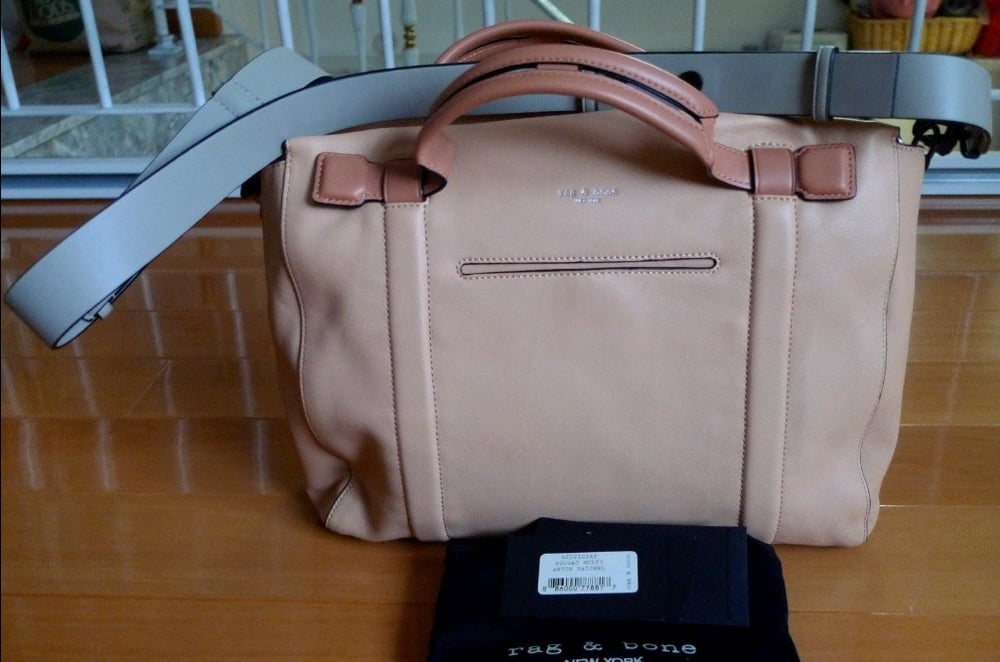 Image of RAG & BONE Aston Satchel Handbag Nougat Summer $925