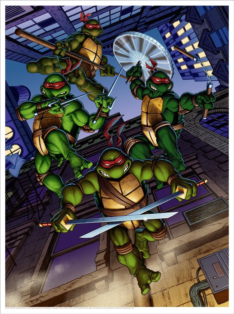 "Teenage Mutant Ninja Turtles" - 18" x 24" screen print ...