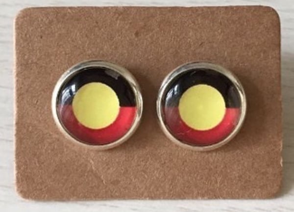 Image of Aboriginal flag earrings