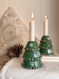 Image 1 of Christmas Tree Candlesticks ( set of 2 )