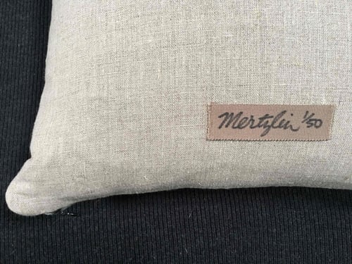 Image of Linen Blue Bottle Cushion
