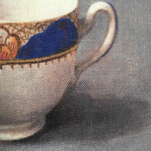 Image of Linen Blue Bottle Cushion