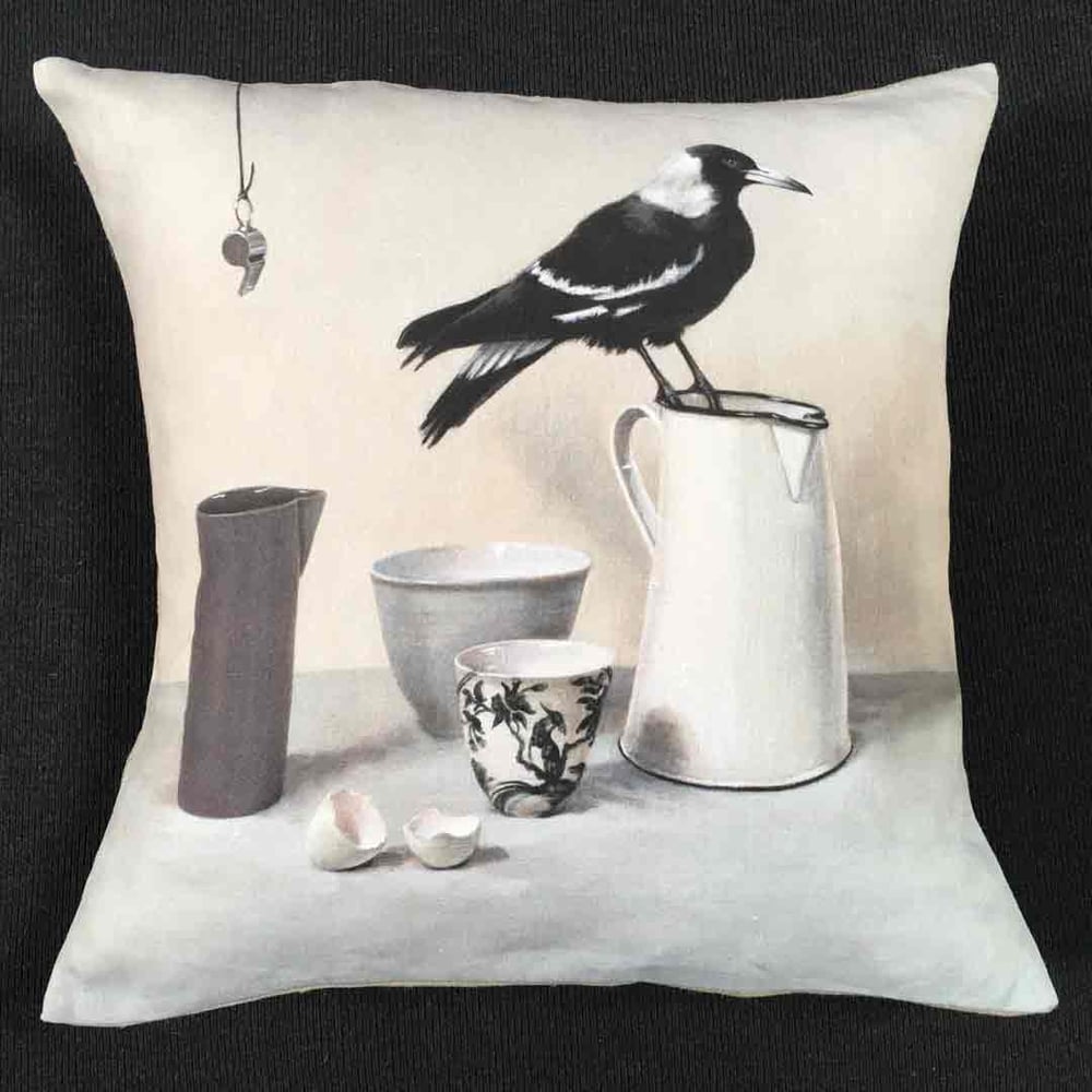 Image of Linen Magpie Cushion