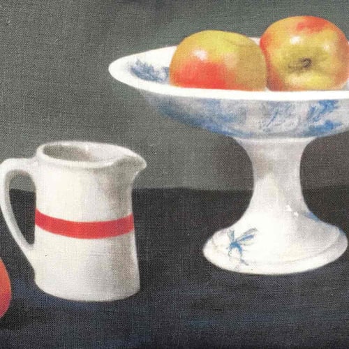 Image of Linen Red Apples Cushion