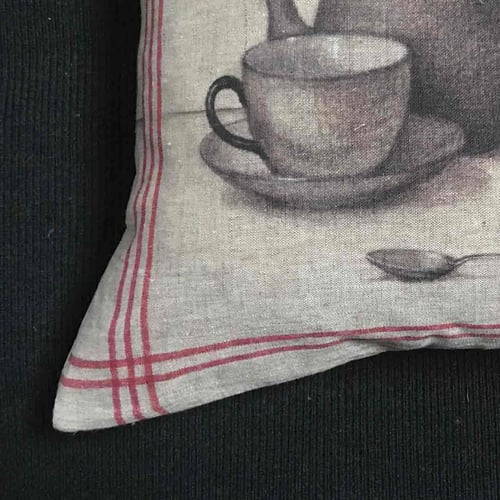 Image of Linen Rabbit Tea Towel Cushion