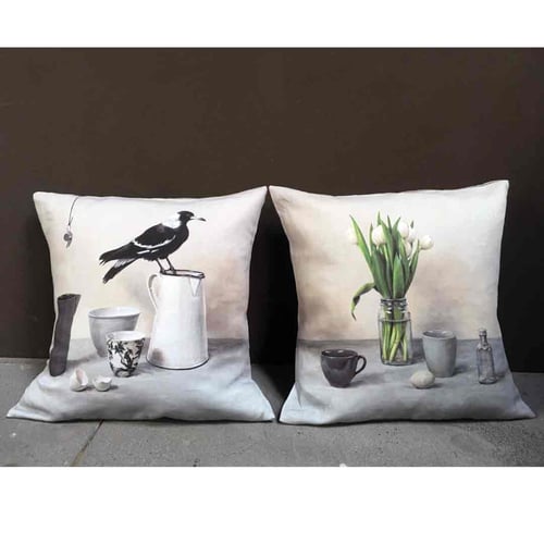 Image of Linen Tulips Cushion